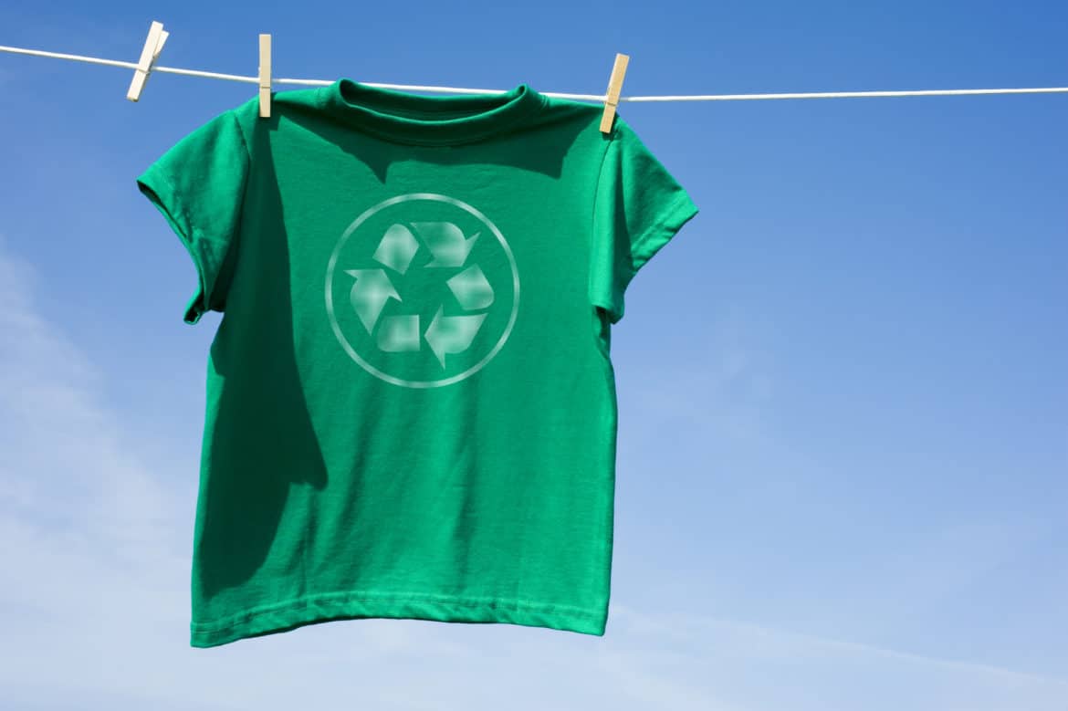 green t shirt with recycle symbol green t shirt with recycle symbol